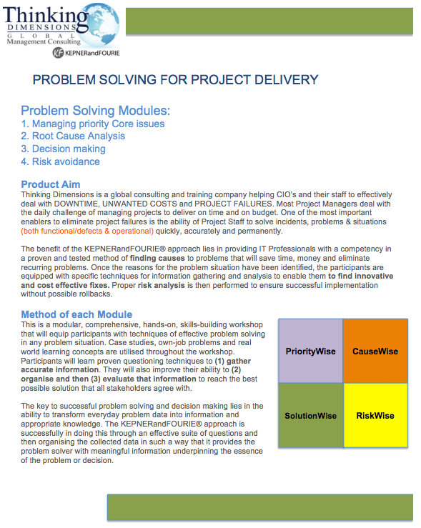 Problem Solving Workshop