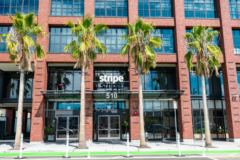 A photo of the Stripe corporate headquarters in California- photo used under licence and permission from Dreamstime