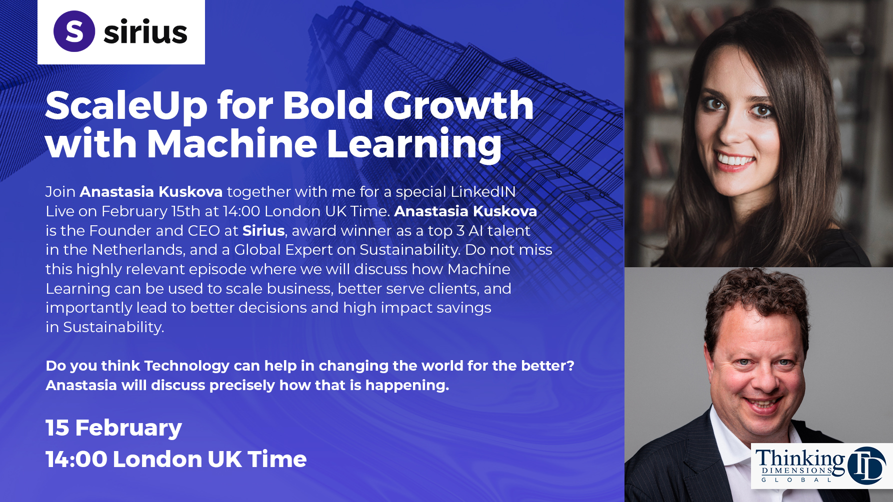 Picture of the author Scott Newton and guest Anastasia Kuskova on Using Machine Learning for Bold Growth